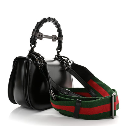Gucci Boarded Dyana Lux Calfskin Web Monochrome Small Bamboo 1947 Top Handle Bag Black 4 of 12