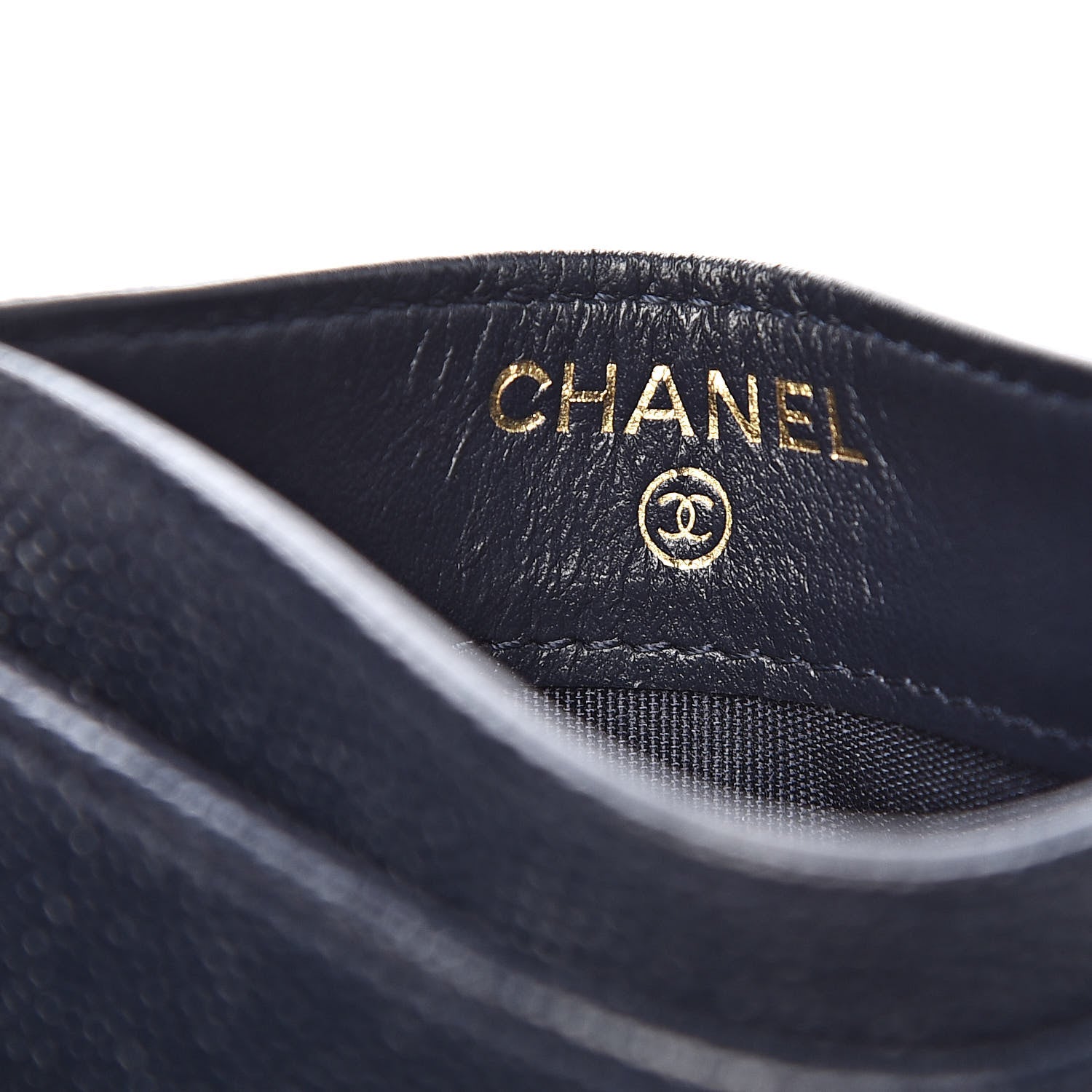 Chanel Caviar Timeless CC Card Holder Wallet Navy 6 of 9