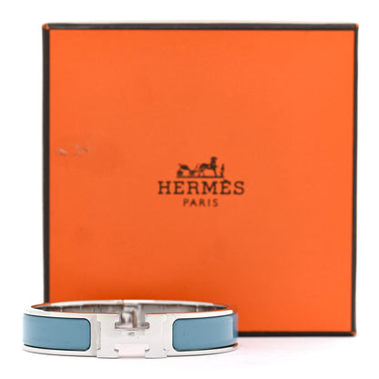 Hermes Enamel Narrow Clic Clac H Bracelet PM Bleu Du Nord 7 of 7