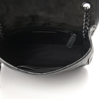 Saint Laurent Metallic Cracked Calfskin Monogram Niki Chain Wallet Black 5 of 11