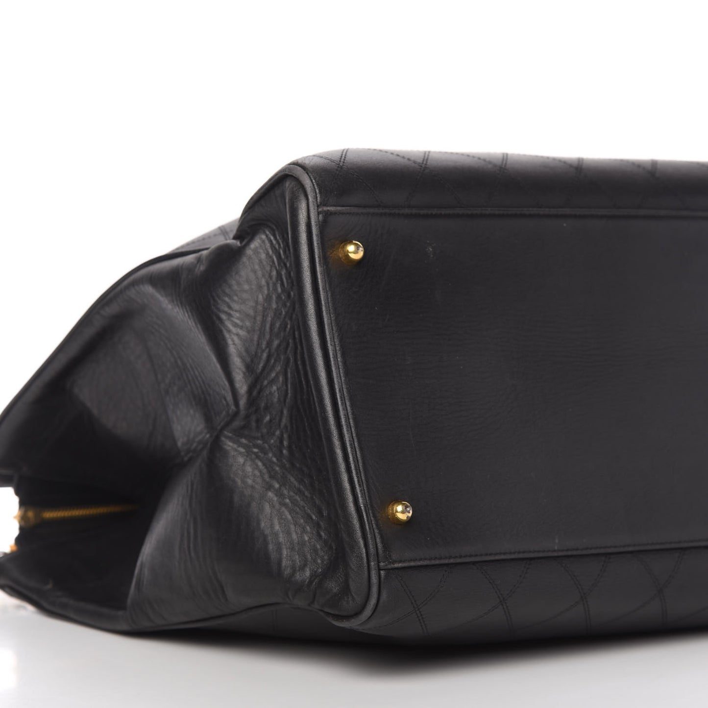 Calfskin Stitched XL Weekender Black