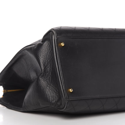 Chanel Calfskin Stitched XL Weekender Black 6 of 12