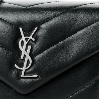 Saint Laurent Calfskin Y Quilted Monogram Toy Loulou Crossbody Bag Black 9 of 12