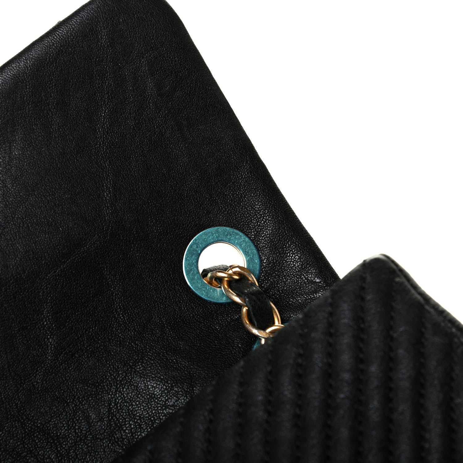 Chanel Calfskin Surpique Chevron Small Flap Black 6 of 8