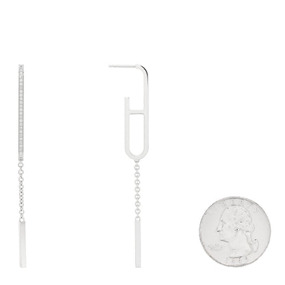 Hermes 18K White Gold Diamond Ever Chaine D'Ancre Enchainee Earrings 2 of 4
