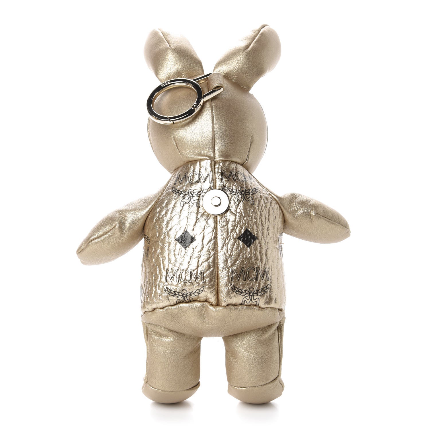 MCM Metallic Visetos Zoo Rabbit Drawstring Bucket Bag Berlin Gold 14 of 14