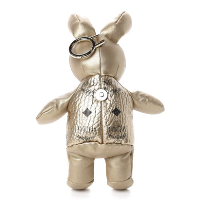 MCM Metallic Visetos Zoo Rabbit Drawstring Bucket Bag Berlin Gold 14 of 14