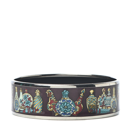 Hermes Enamel Printed Wide Qu' Importe Le Falcon Bracelet 65 1 of 5