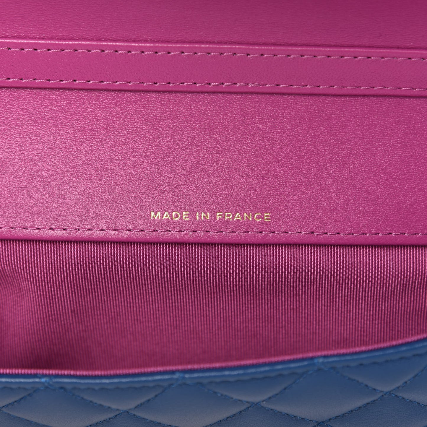 Lambskin Quilted Glasses Case With Chain Blue Purple