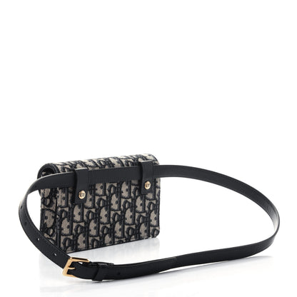 Christian Dior Oblique Saddle Belt Bag Blue 2 of 4