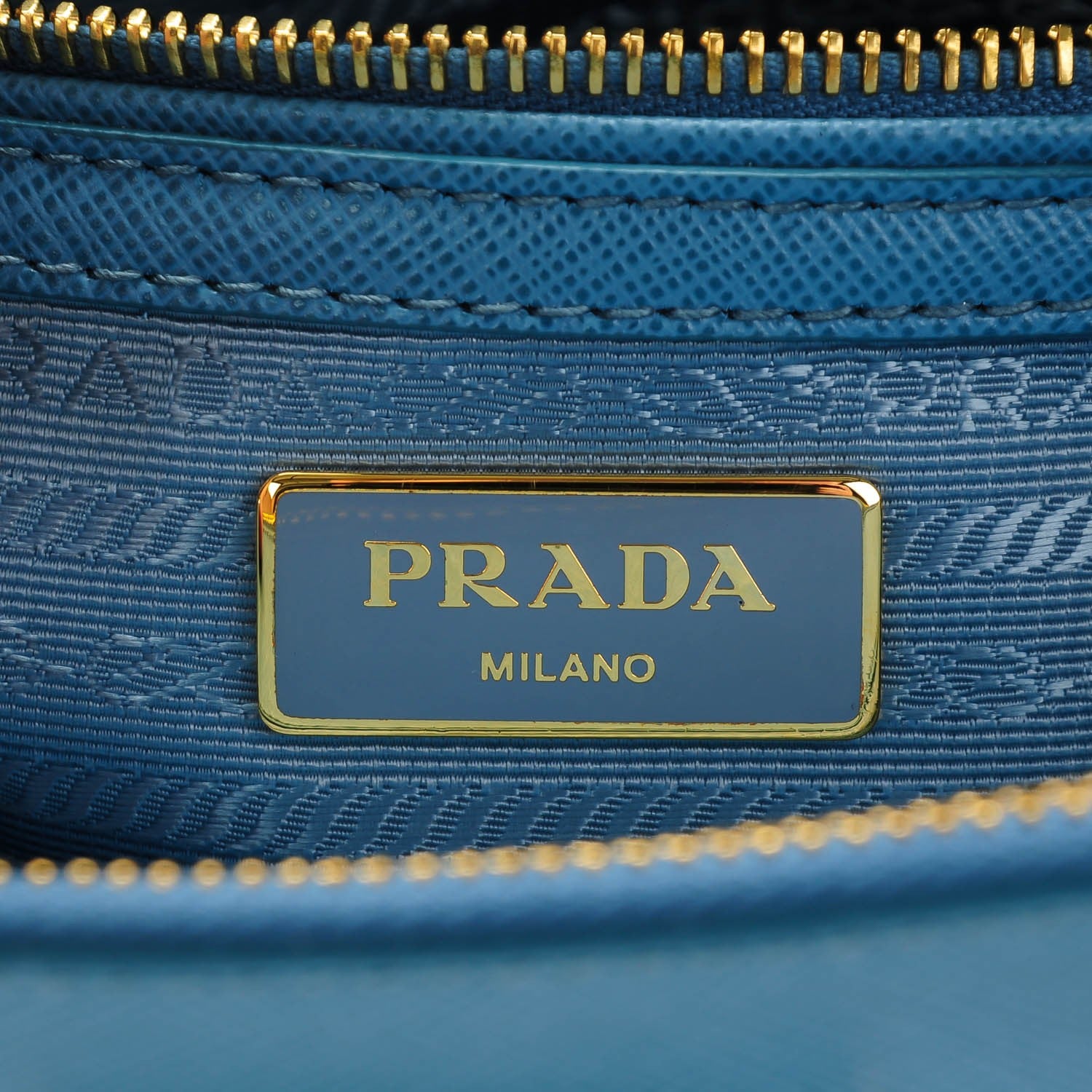 Prada Saffiano Galleria Mini Double Zip Tote Aviazione 6 of 8