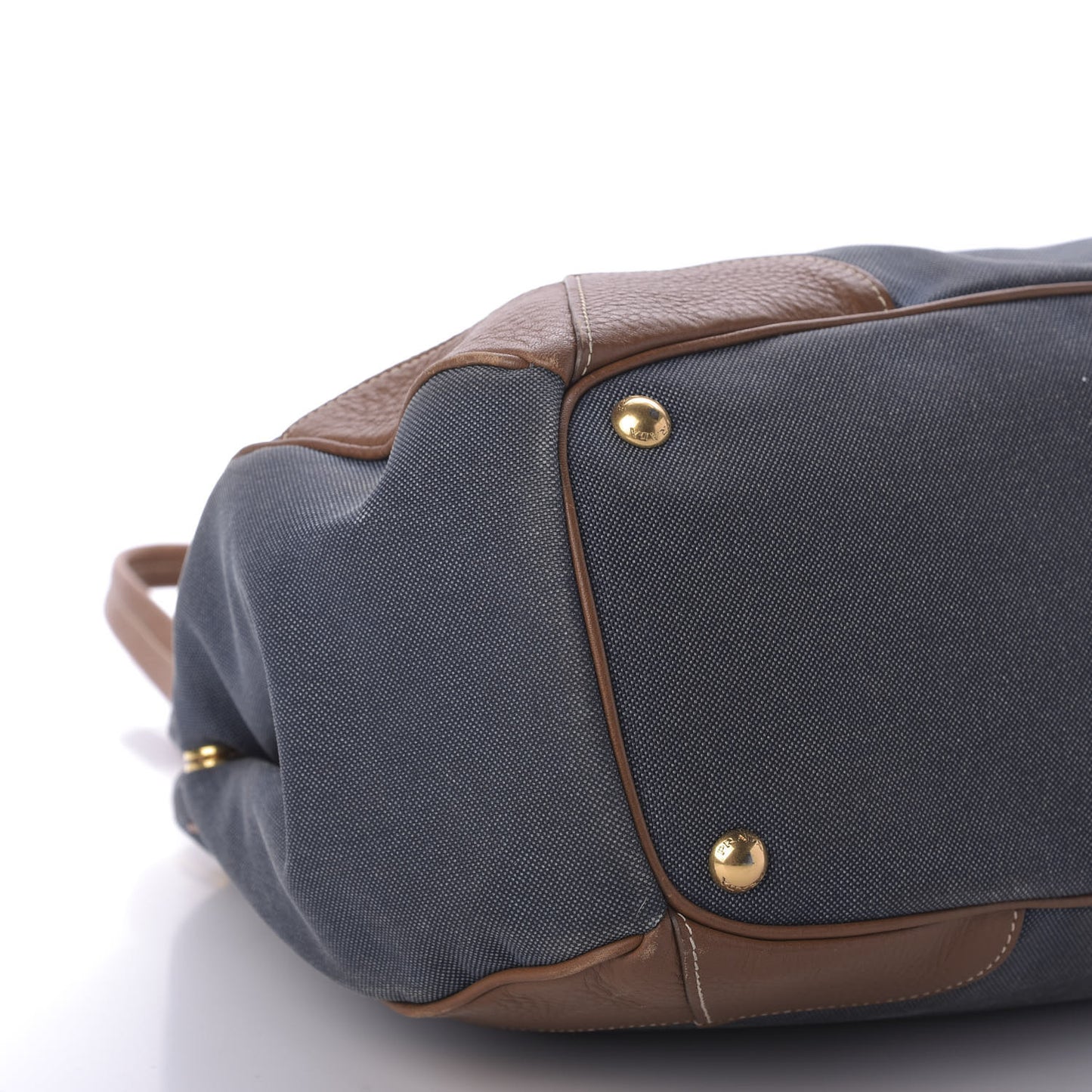 Jacquard Vitello Daino Logo Shoulder Bag Denim