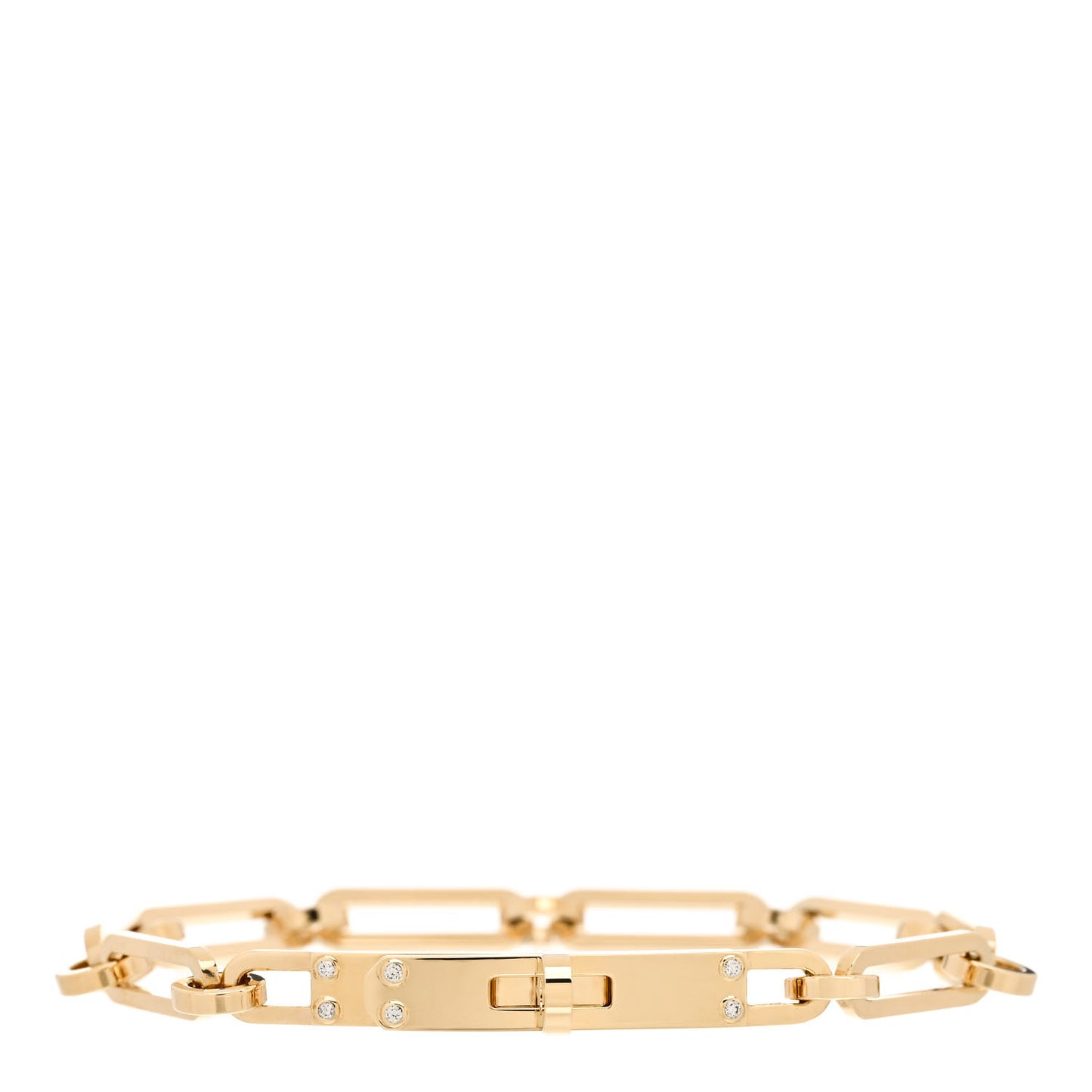 18K Yellow Gold Diamond PM Kelly Chaine Bracelet SH