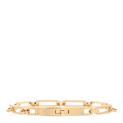 Hermes 18K Yellow Gold Diamond PM Kelly Chaine Bracelet SH 1 of 4