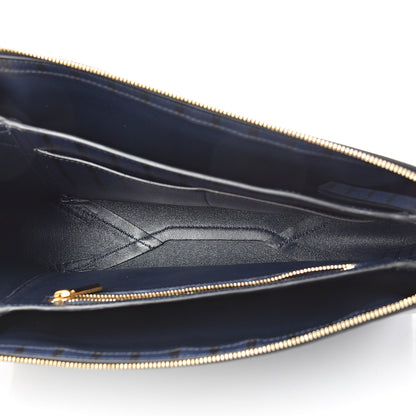 Celine Grained Calfskin Striped Tri-Fold Clutch Midnight 4 of 9