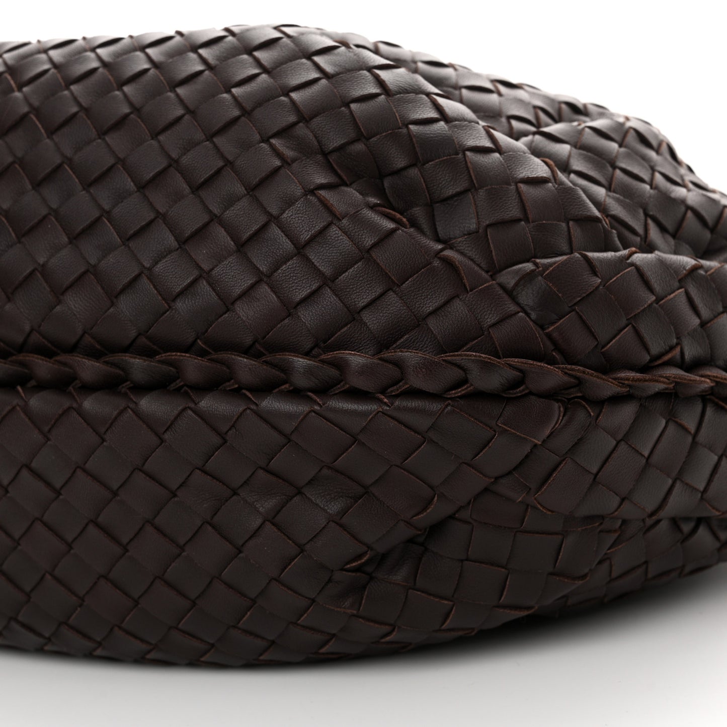 Nappa Intrecciato Medium Belly Veneta Hobo Ebano