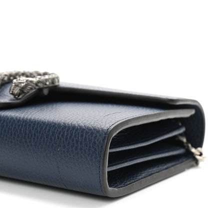 Gucci Dollar Calfskin Crystal Mini Dionysus Chain Wallet Blue Agata Black Diamond 9 of 9