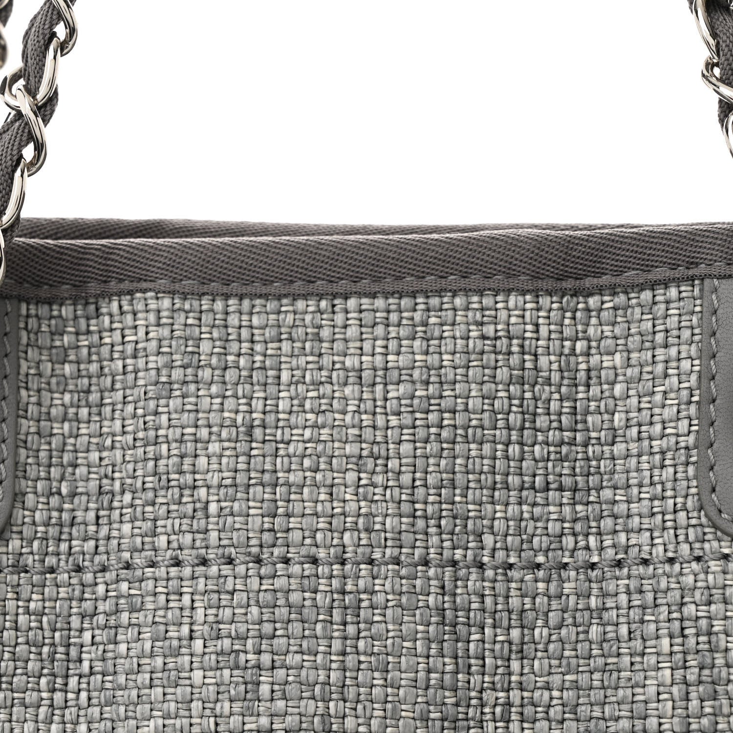 Chanel Woven Straw Raffia Small Deauville Tote Charcoal 8 of 10