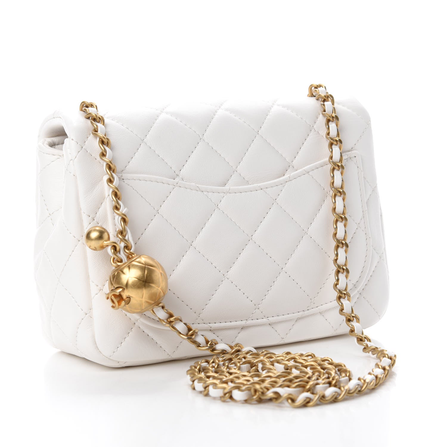 Chanel Lambskin Quilted Mini Pearl Crush Flap White 3 of 11