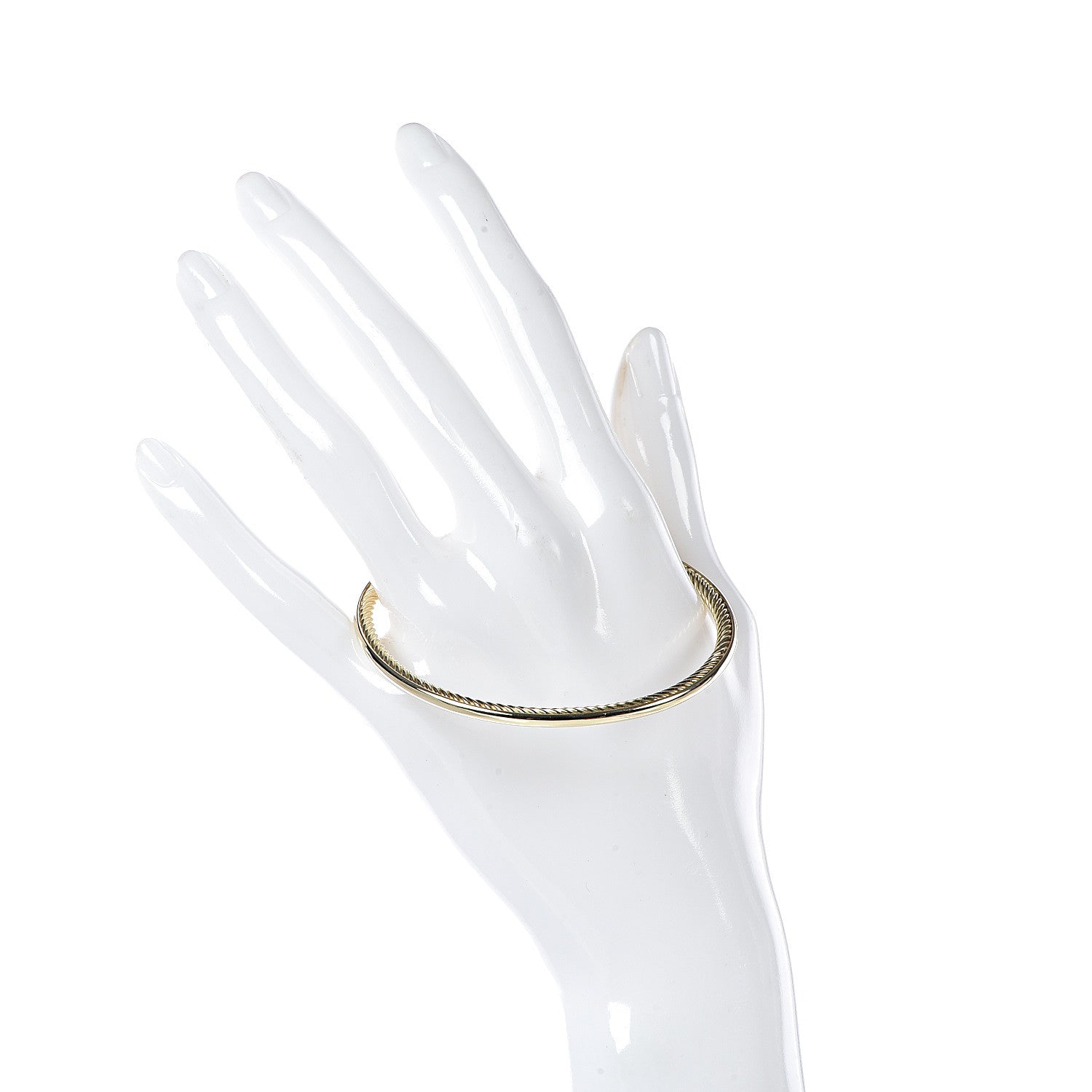 David Yurman 18K Yellow Gold 3mm Inside Cable Classic Bangle Bracelet 2 of 4