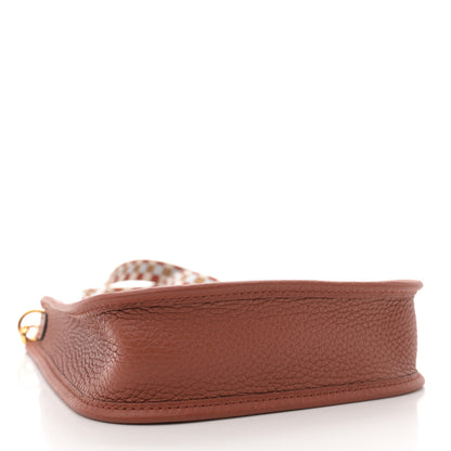 Hermes Taurillon Clemence Maxi Quadrille Evelyne TPM Cuivre Chai Nata Bleu Brume 4 of 11
