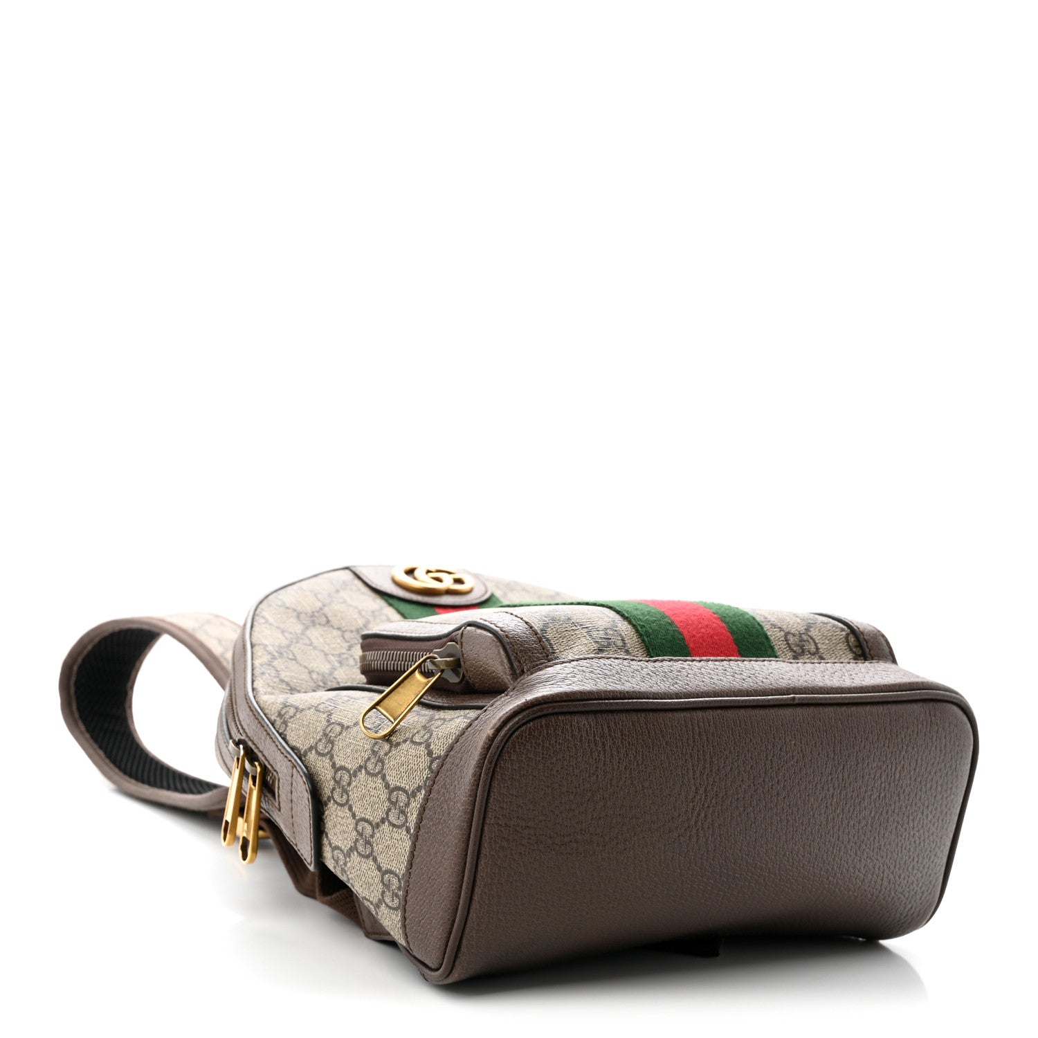 Gucci GG Supreme Monogram Calfskin Web Small Ophidia Day Backpack Beige Ebony New Acero 4 of 11