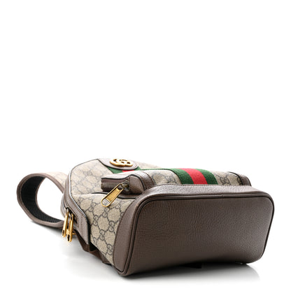 Gucci GG Supreme Monogram Calfskin Web Small Ophidia Day Backpack Beige Ebony New Acero 4 of 11