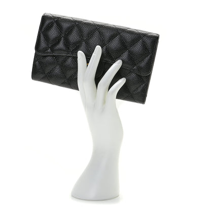 Chanel Caviar Quilted Large Flap Wallet Black 2 of 11