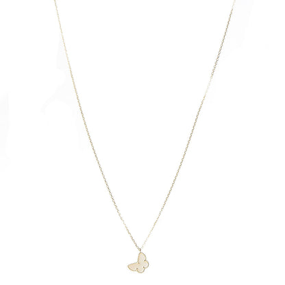 Van Cleef & Arpels 18K Yellow Gold Mother of Pearl Sweet Alhambra Butterfly Pendant Necklace 1 of 8