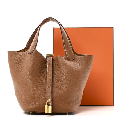 Hermes Taurillon Clemence Picotin Lock 18 PM Gold 11 of 11