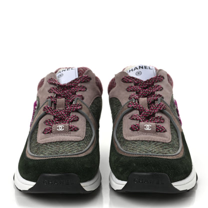 Chanel Tweed Suede CC Sneakers 39.5 Multicolor 2 of 6
