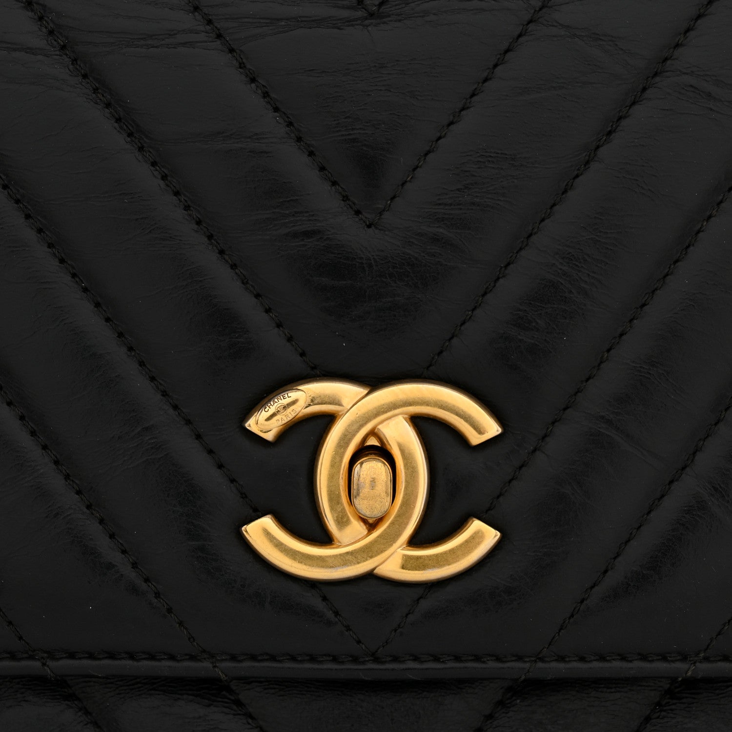 Chanel Calfskin Lizard Chevron Quilted Medium Coco Handle Flap