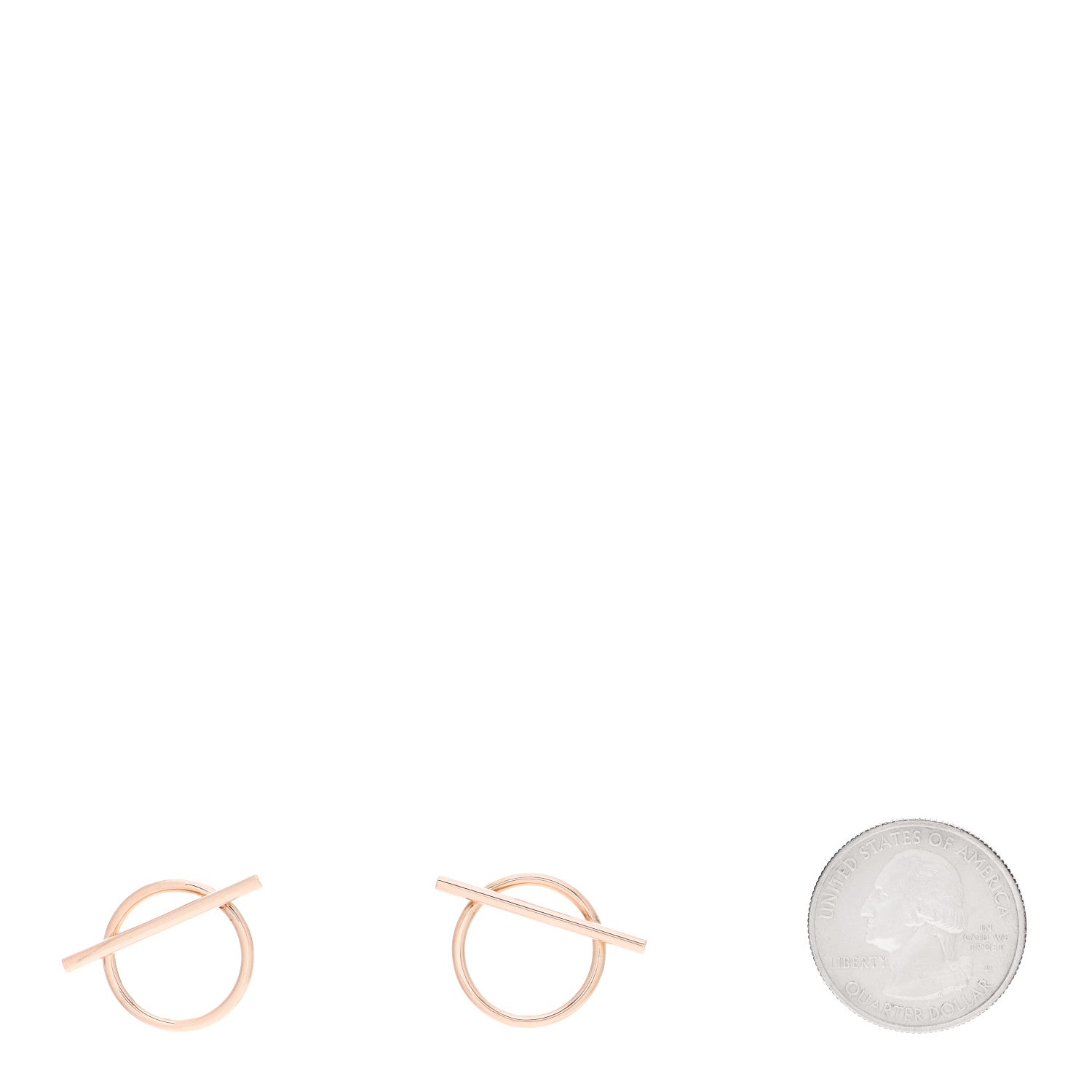 Hermes 18K Rose Gold MM Echappee Earrings 2 of 5