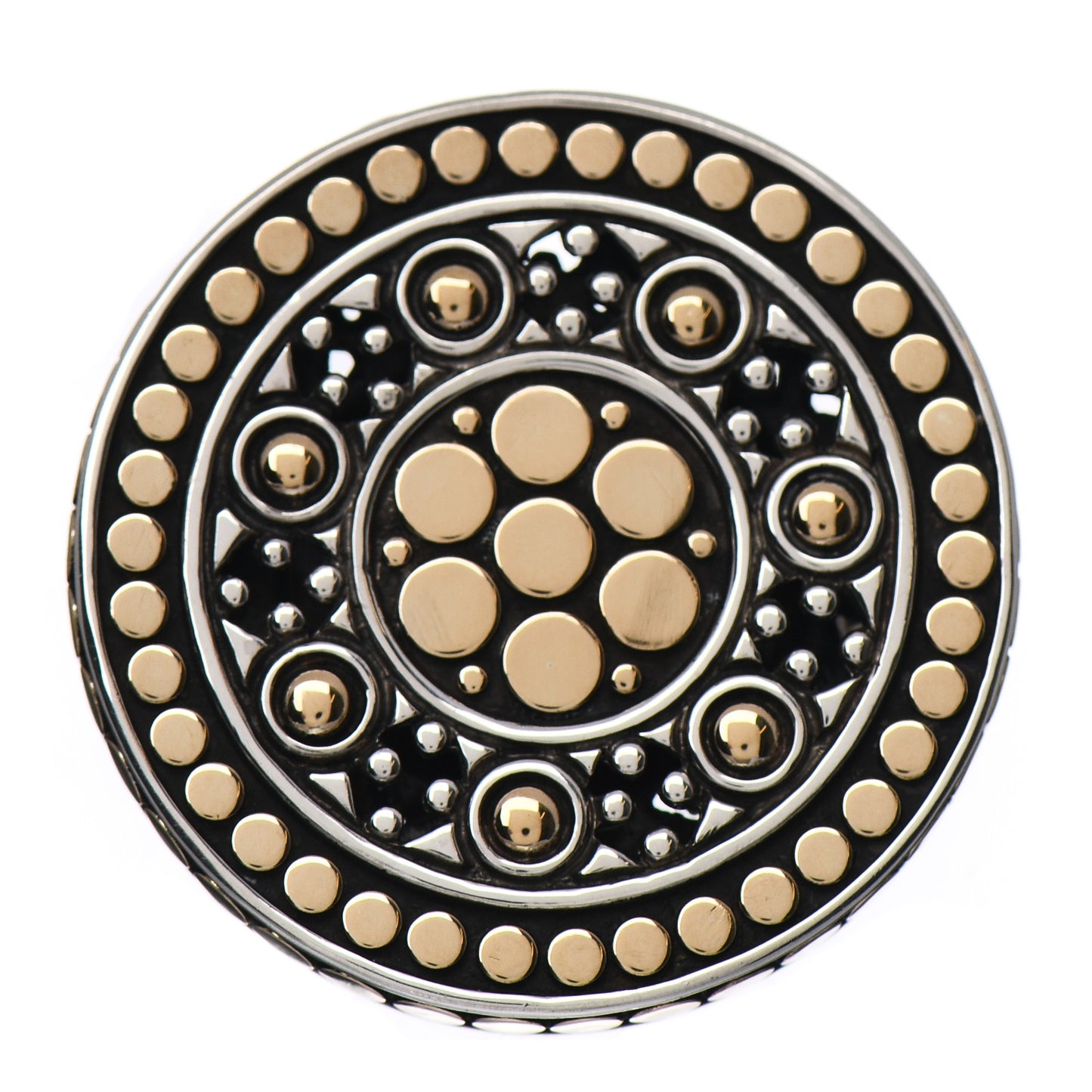 Sterling Silver 18K Yellow Gold Jaisalmer Dot Ring 54 7