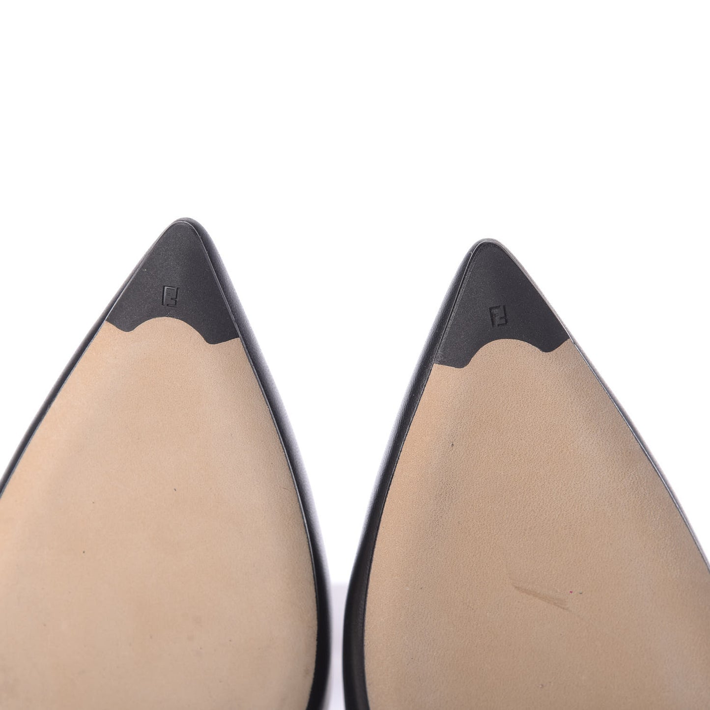 Vitello FF Embossed Buckle Flat Mules 38 Black