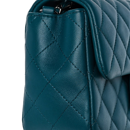 Chanel Lambskin Quilted Mini Rectangular Flap Dark Blue 13 of 15