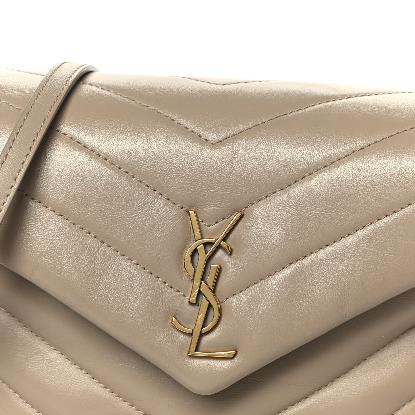 Calfskin Y Quilted Monogram Toy Loulou Crossbody Bag Dark Beige