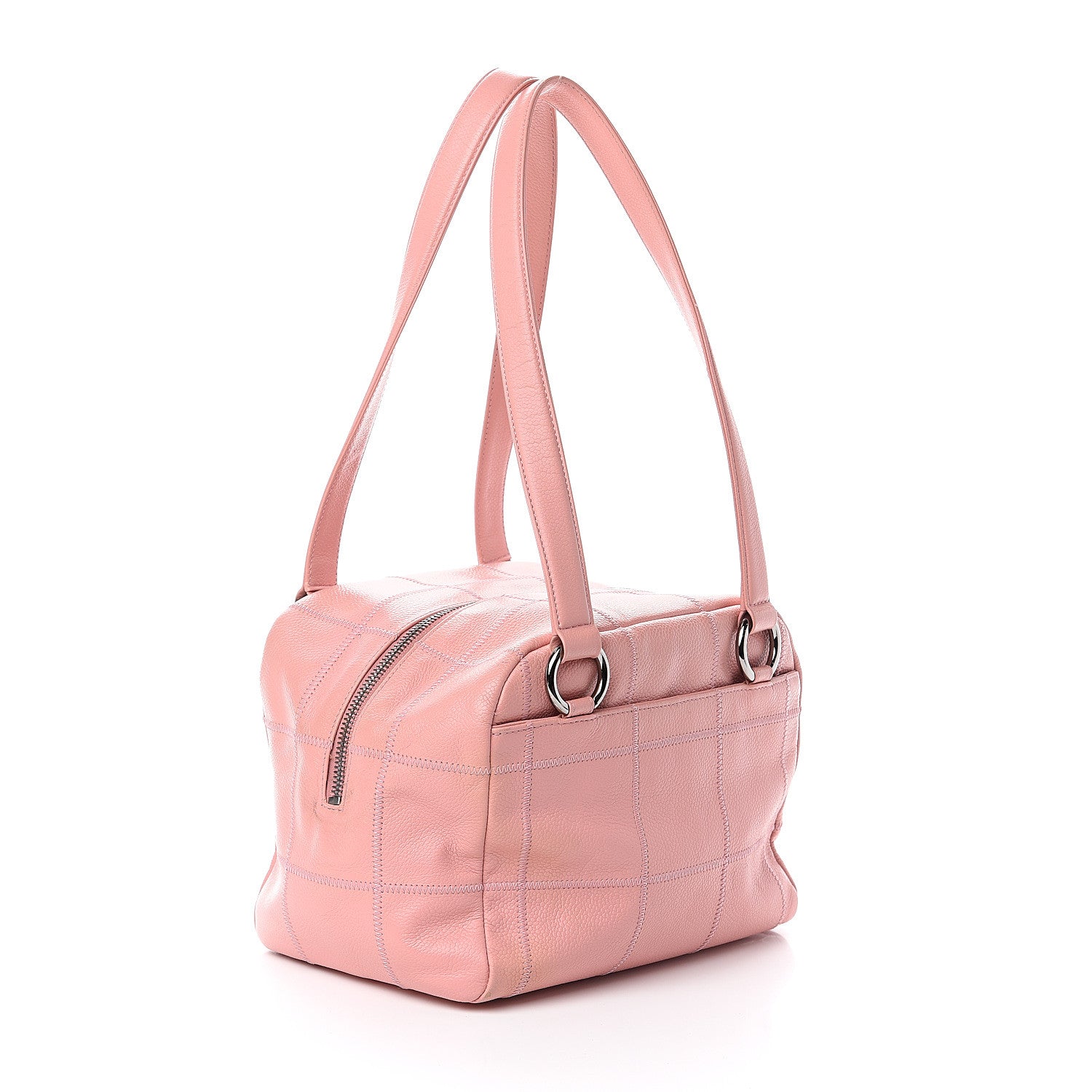 Chanel Caviar Square Stitched Bowler Pink 2 of 8