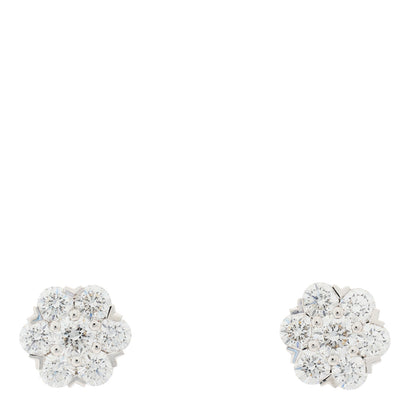 Van Cleef & Arpels 18K White Gold Diamond Fleurette Earrings 1 of 5