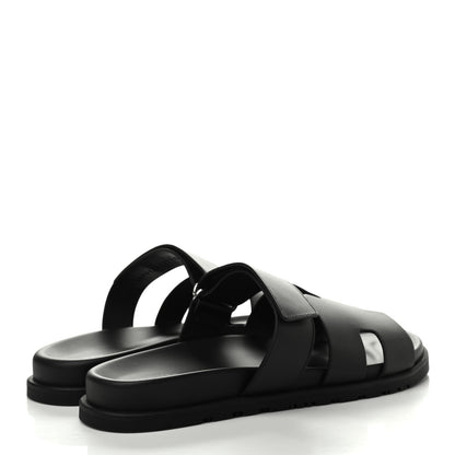 Hermes Calfskin Mens Chypre Sandals 43 Black 4 of 8