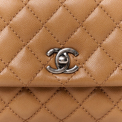 Chanel Caviar Lizard Embossed Quilted Mini Coco Handle Flap Brown 9 of 11