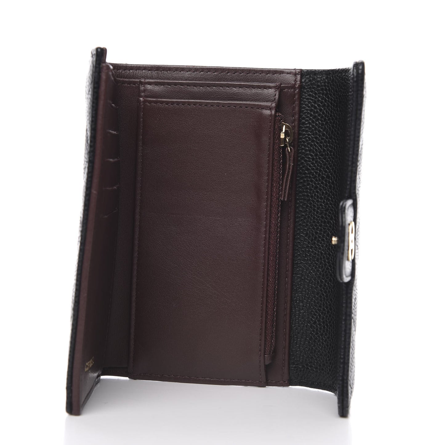 Caviar Quilted Medium Flap Wallet Black