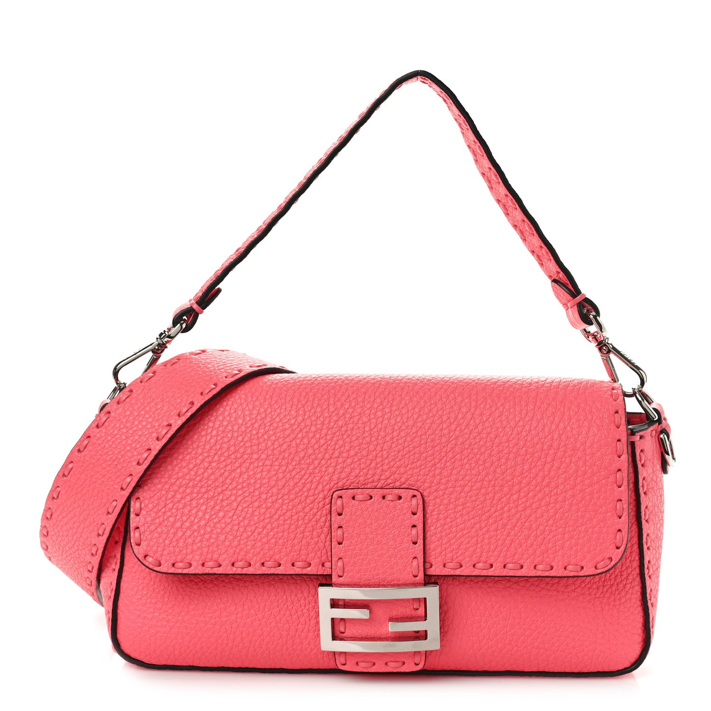 Cuoio Roma Sellerissima Nappa Sintetica Tape Stitch Baguette Pink Dalia