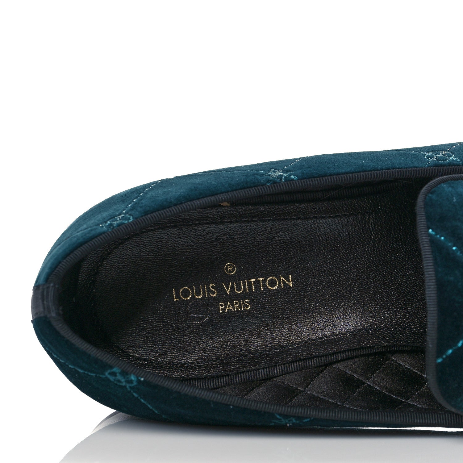 Louis Vuitton Velvet Logo Mens Auteuil Slipper 7 Vert 7 of 9