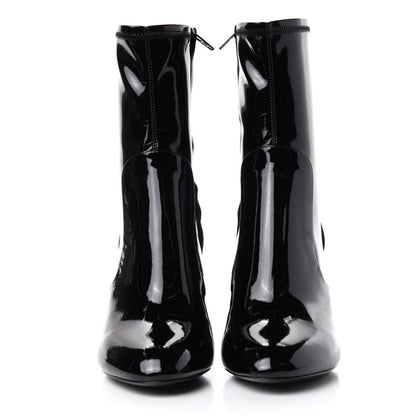 Louis Vuitton Patent Silhouette Ankle Boots 38.5 Black 2 of 10