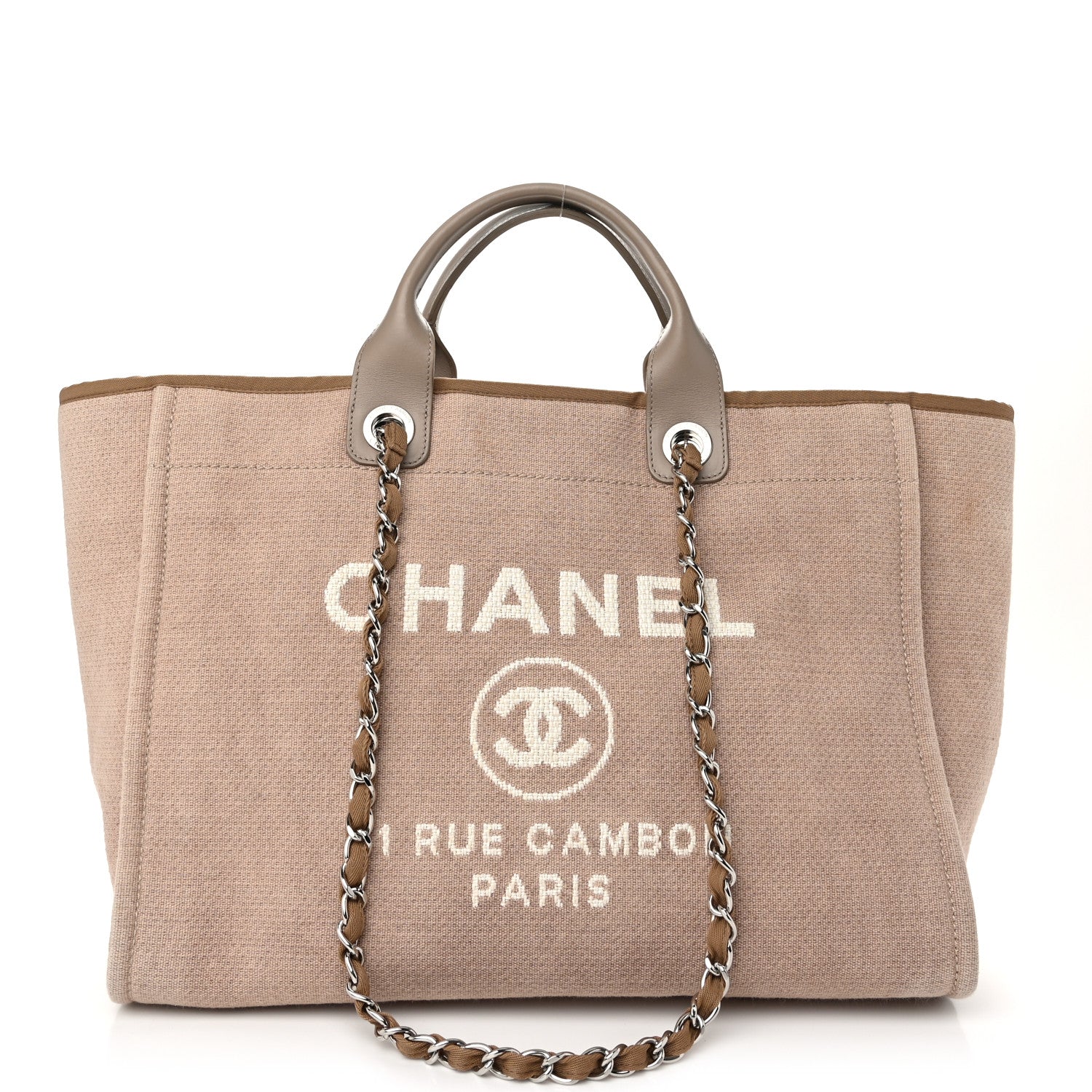 Chanel Canvas Medium Deauville Tote Ecru 1 of 12