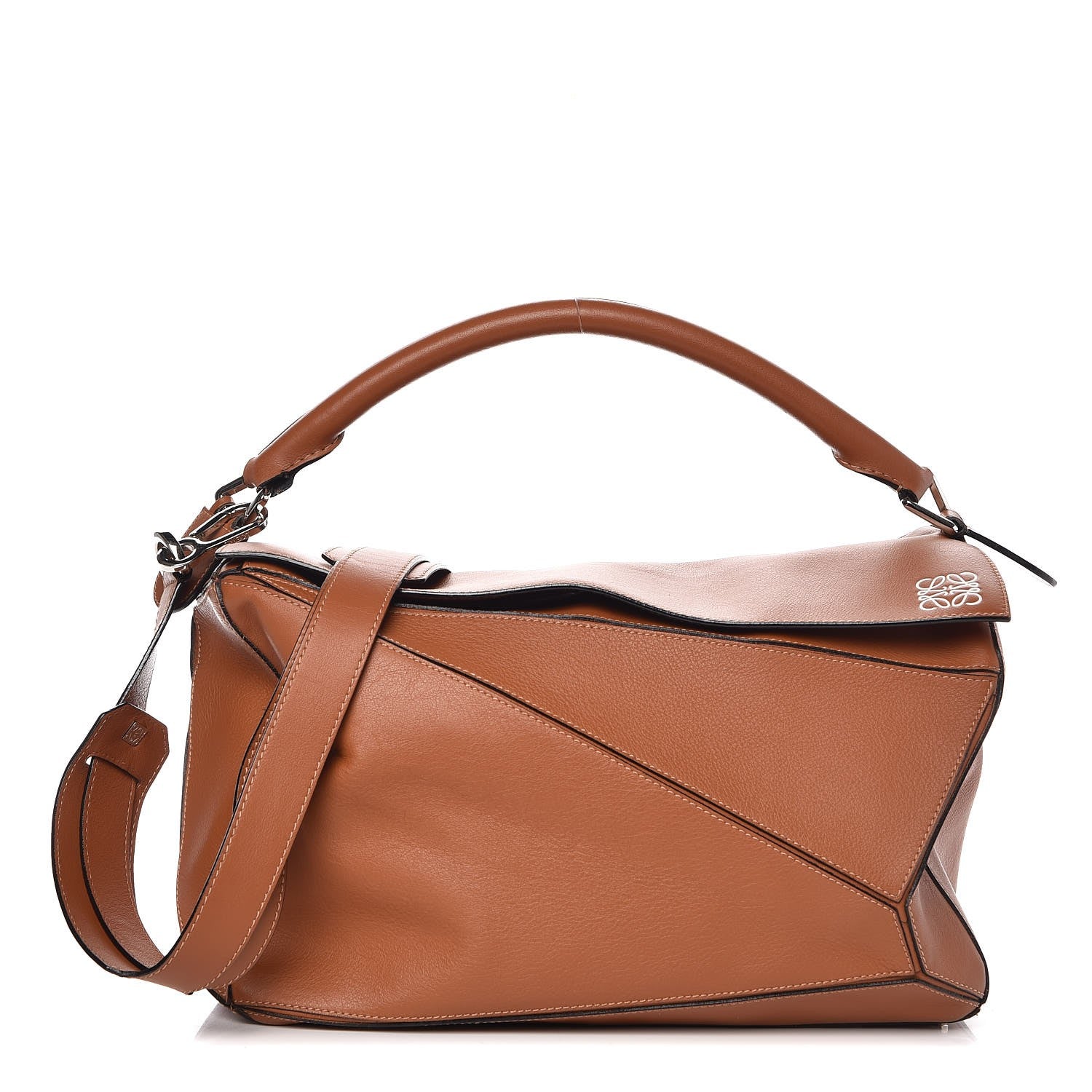 LOEWE Calfskin Large Puzzle Bag Tan