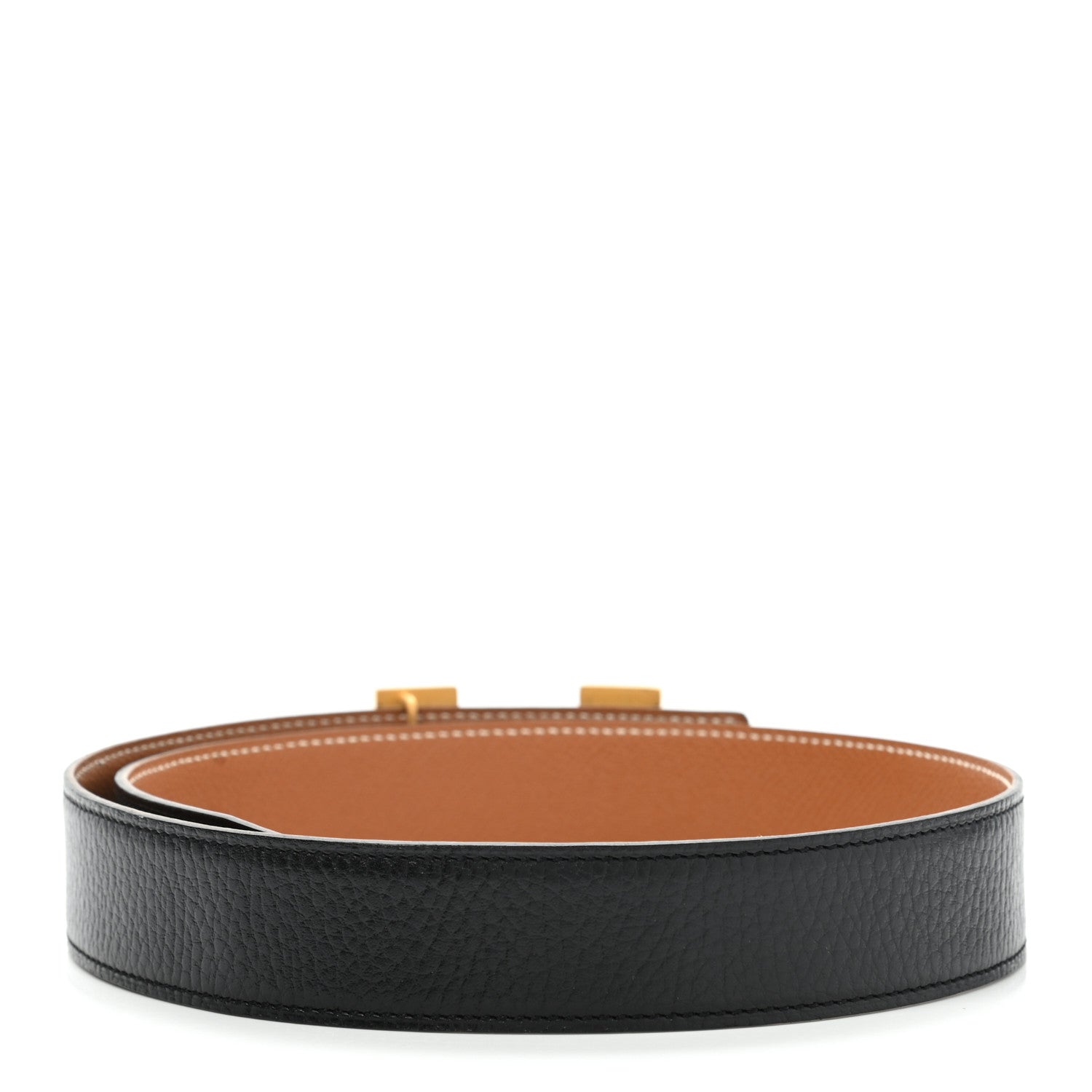 Hermes Ardennes Courchevel H Belt 65 Black Gold 2 of 10