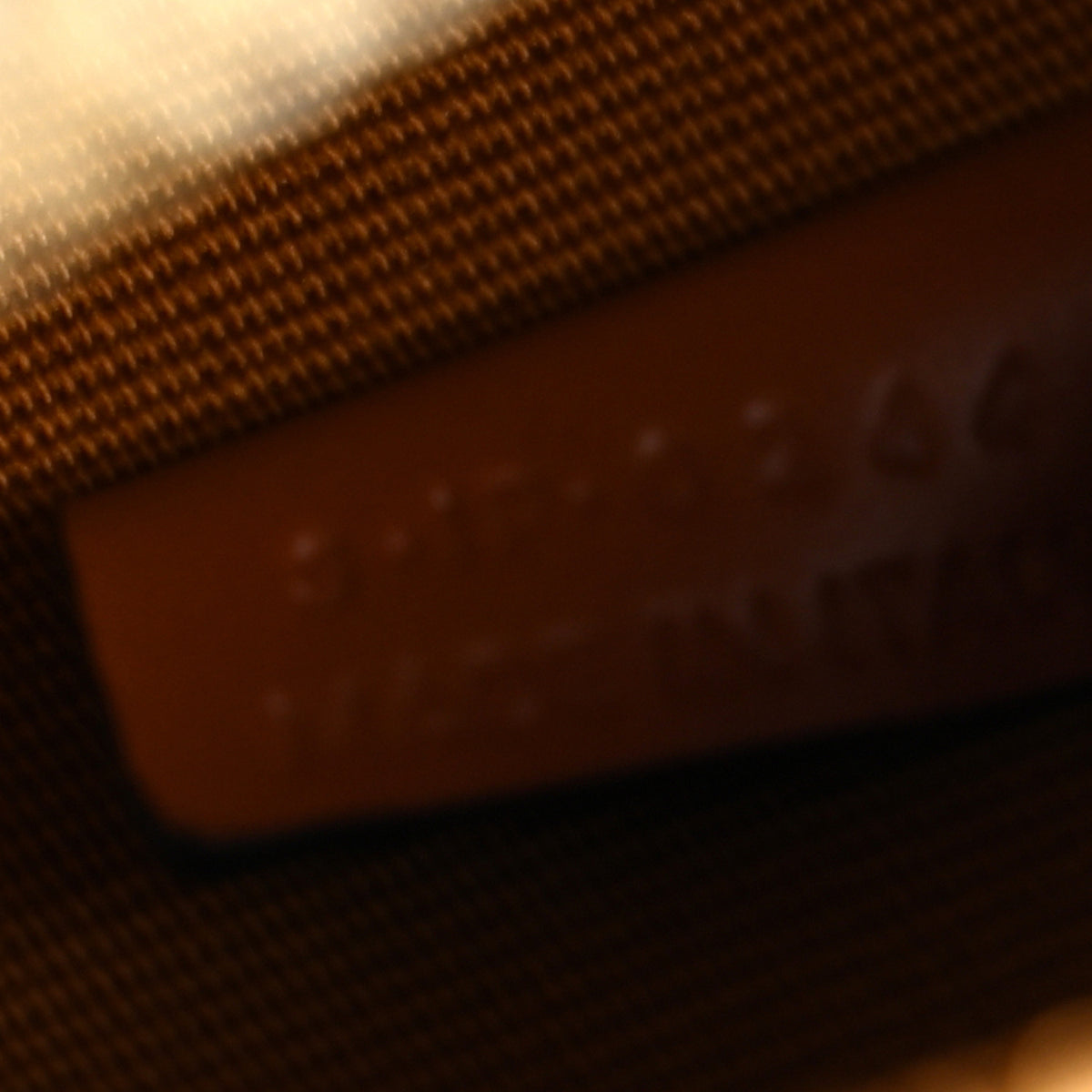 Calfskin Triomphe Canvas Half Moon Case Tan