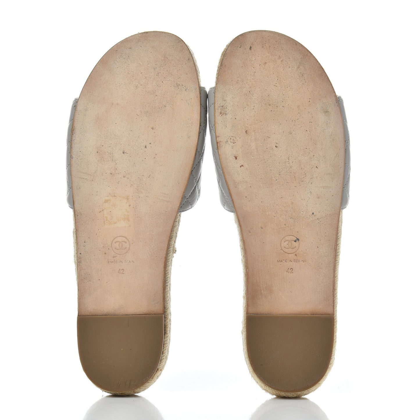 Lambskin Espadrille Mules 42 Light Grey
